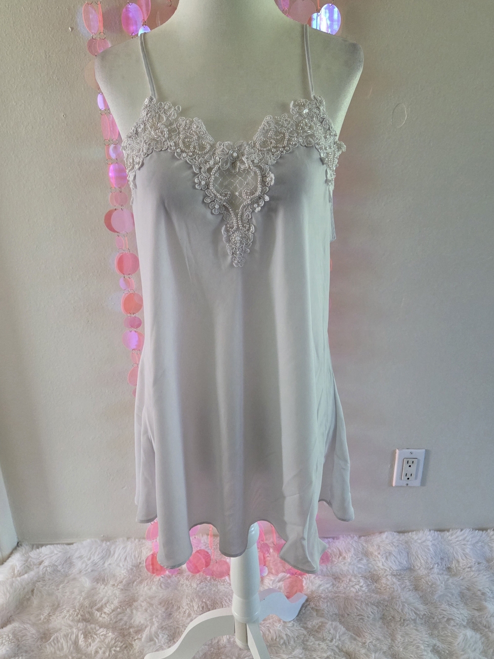 Vintage Dentelle Lace Slip Nightgown